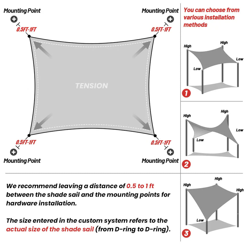Waterproof Rectangle Shade Sail