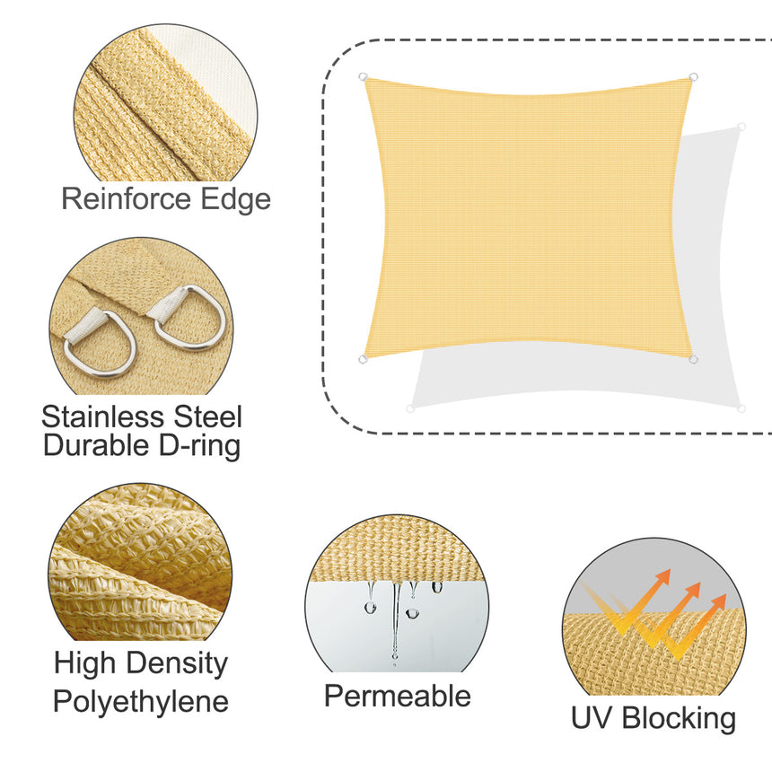 Permeable Square Sun Shade Sail