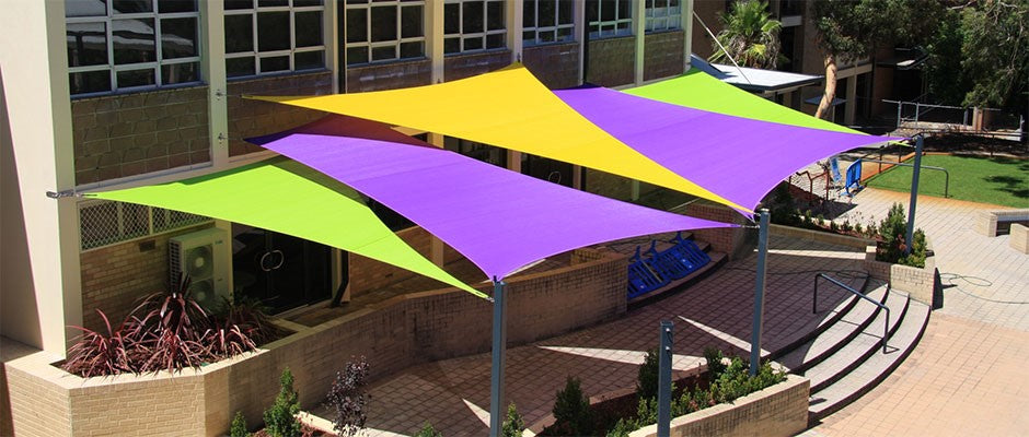 sun shade sail in patio