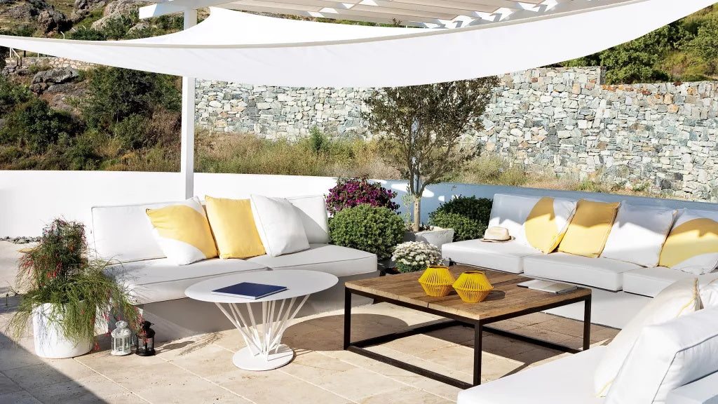 white sun shade sail