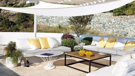 white sun shade sail