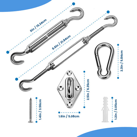 Hardware Kit for Rectangle Shade Sail