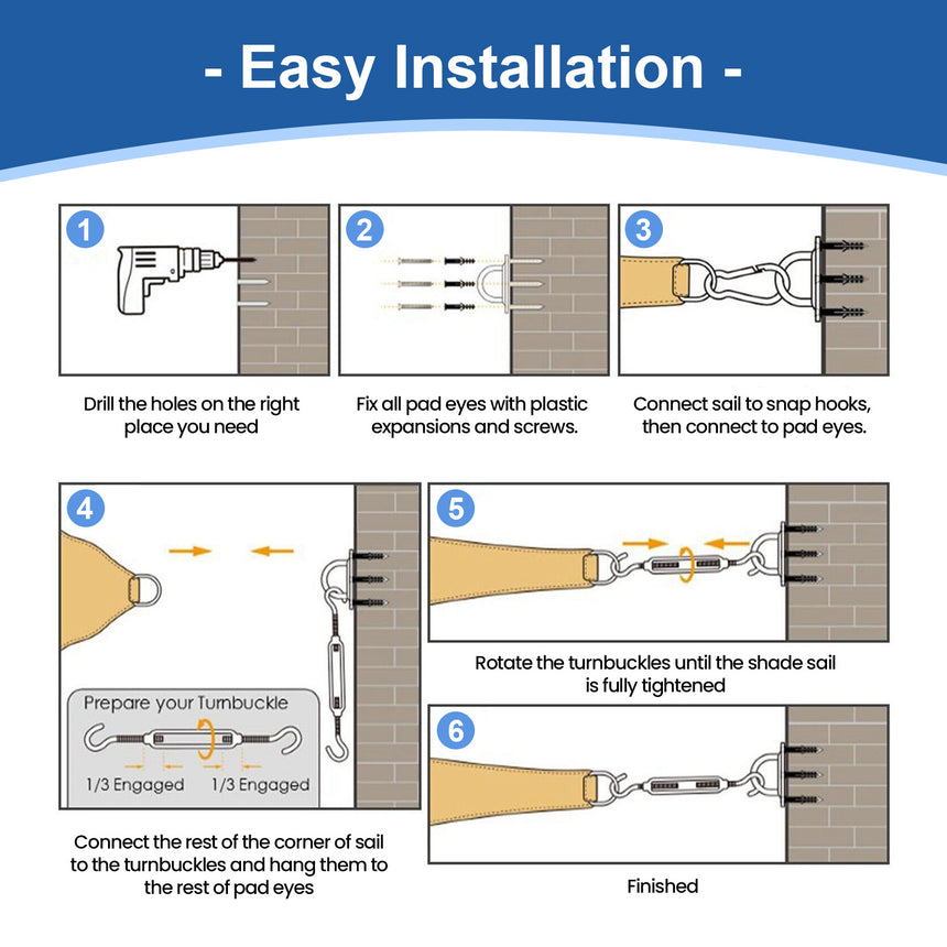 Hardware Kit for Rectangle Shade Sail