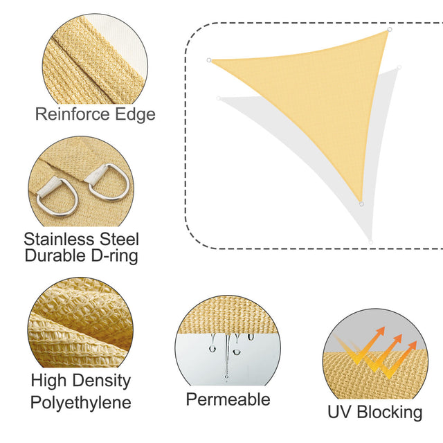 LOVE STORY Equilateral Triangle Sun Shade Sail Canopy UV Block Awning ...