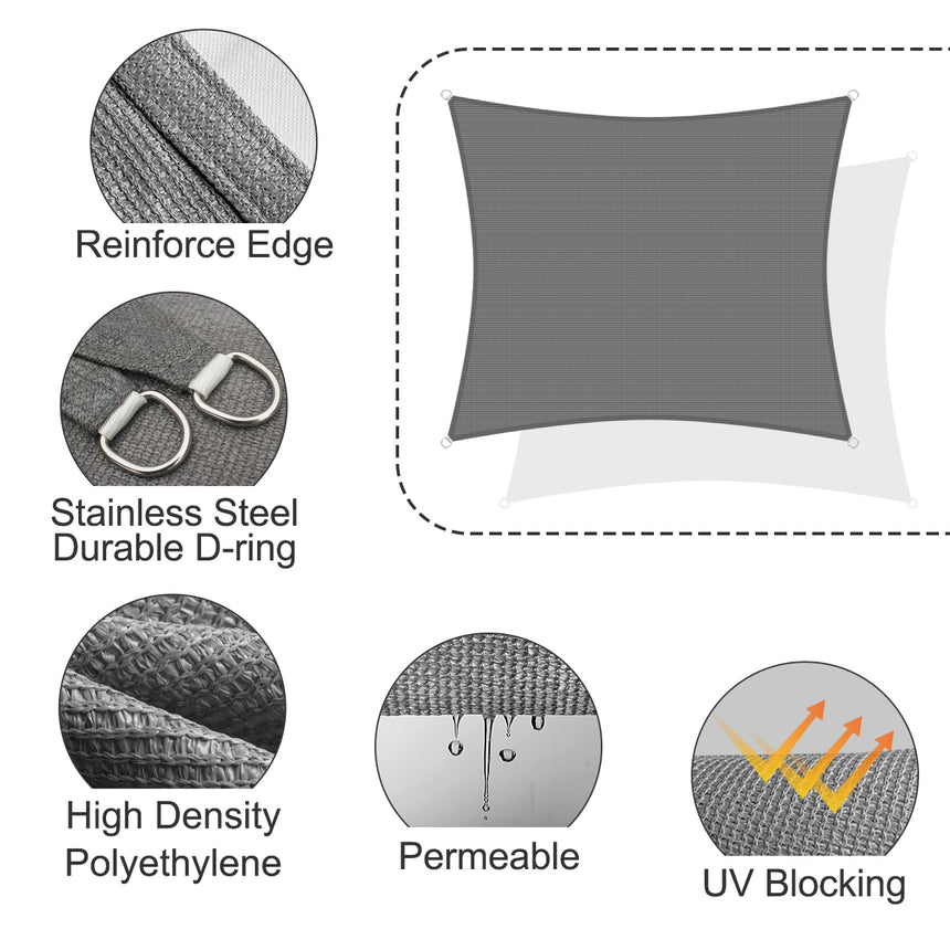 Permeable Rectangle Sun Shade Sail