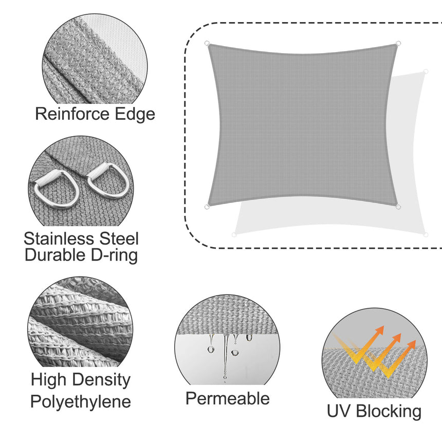 Permeable Rectangle Sun Shade Sail