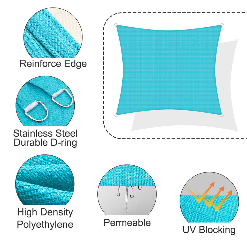 Permeable Rectangle Sun Shade Sail