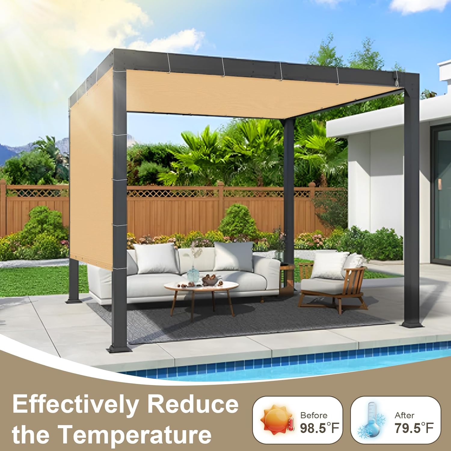 LOVE STORY 95% Shade Fabric Outdoor Sun Shade Cloth with LOVE STORY 95% Shade Fabric Outdoor Sun Shade Cloth with