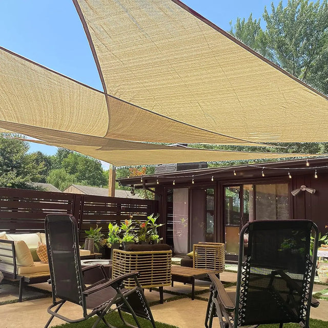 evenflo sun shade Permeable Triangle Sun Shade Sail, 14'x14'x14' / Sand