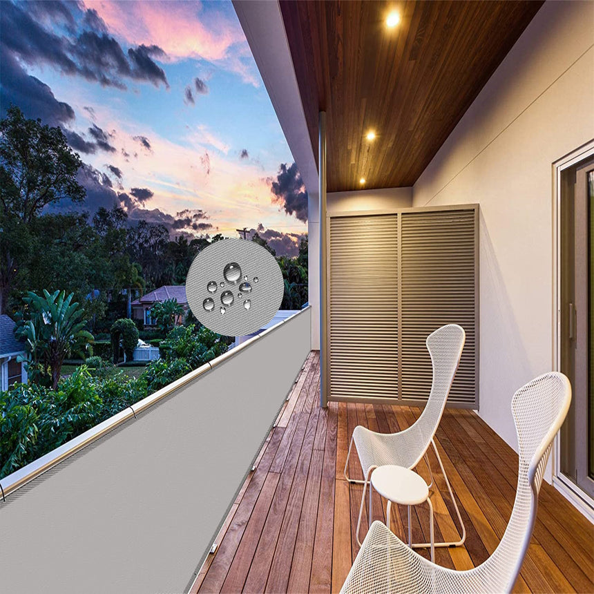 LOVE STORY Waterproof Balcony Privacy Screen Light Grey#color_3' x 10'